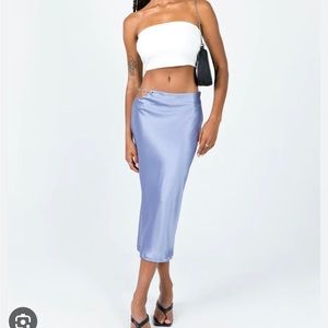 Silk midi skirt with chain detail